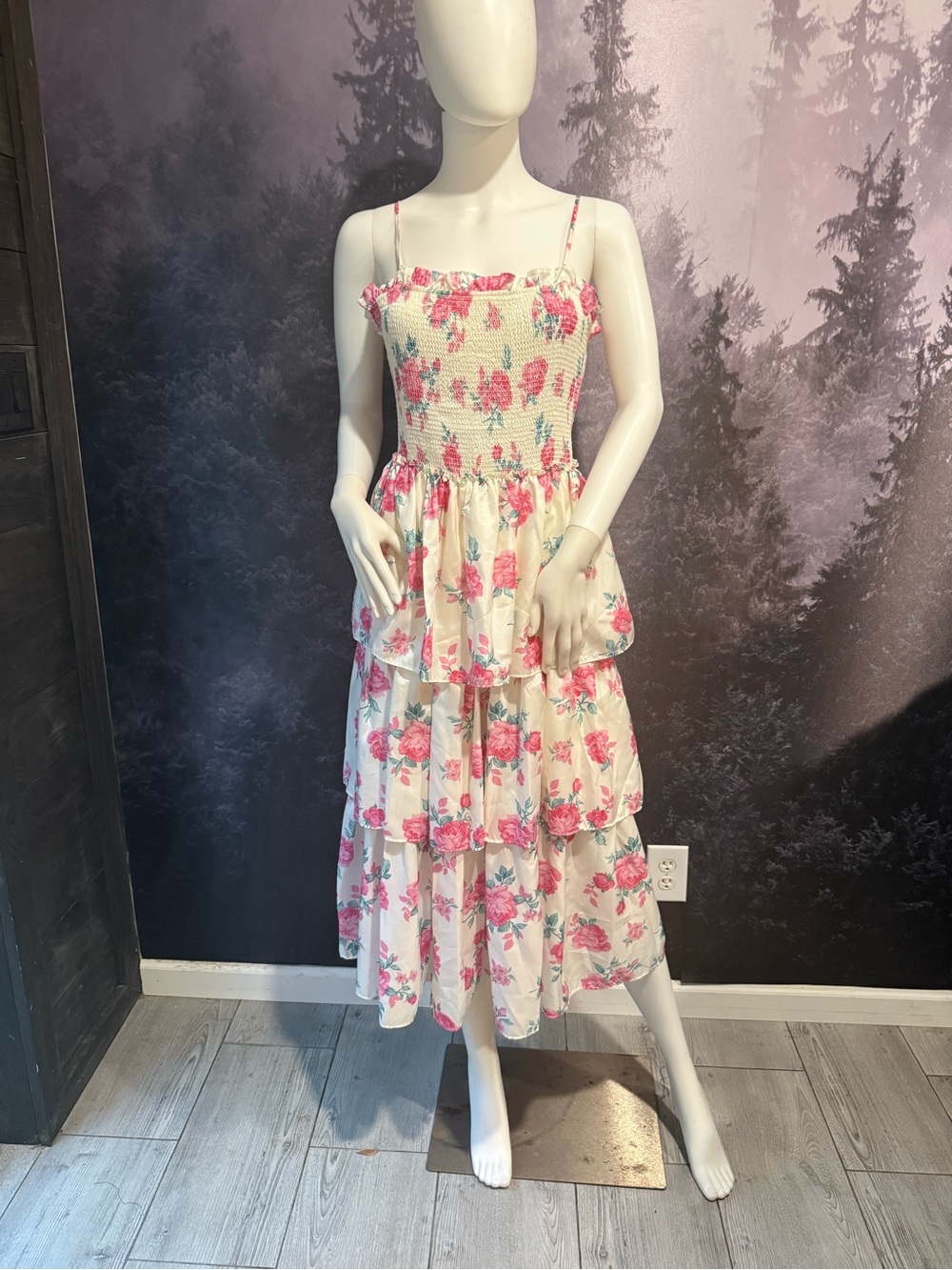 LoveShackFancy Pink and White Floral Smocked Sundress - Picture 7 of 10
